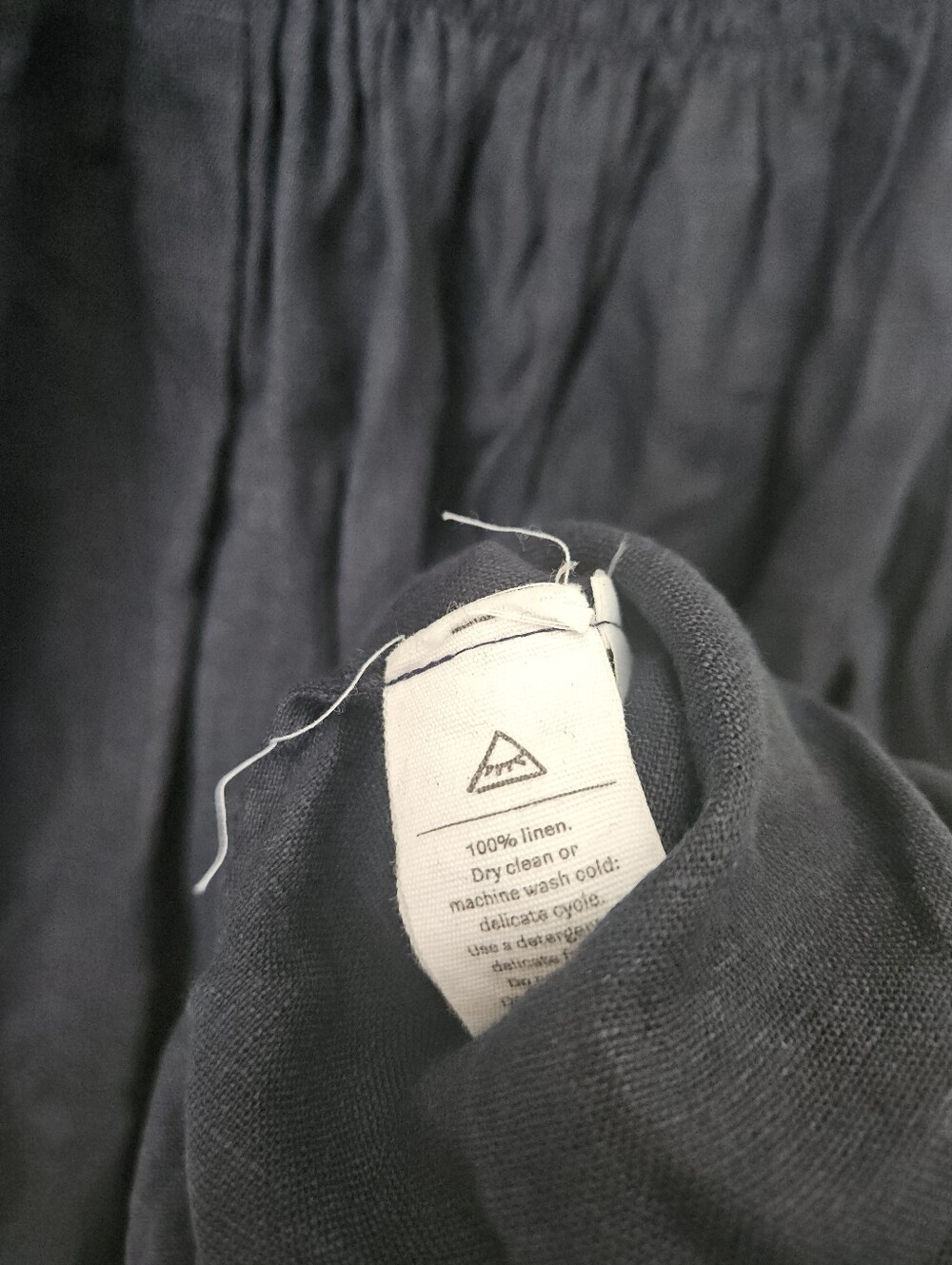 Sleeper. 100% linen atlanta midi dress in navy blue, large - Picture 12 of 14